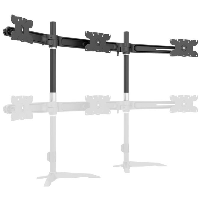 Multibrackets Staffa Monitor, Tripla, 24-32 Pollici, Alluminio Nero