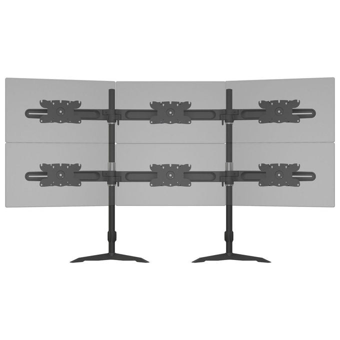 Multibrackets Staffa Monitor, Tripla, 24-32 Pollici, Alluminio Nero