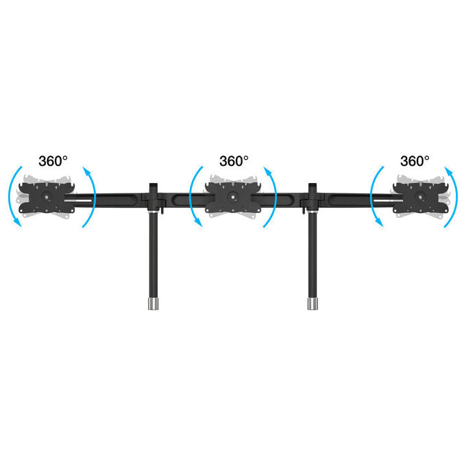 Multibrackets Staffa Monitor, Tripla, 24-32 Pollici, Alluminio Nero