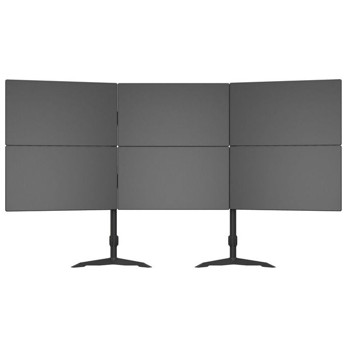 Multibrackets Staffa Monitor, Tripla, 24-32 Pollici, Alluminio Nero