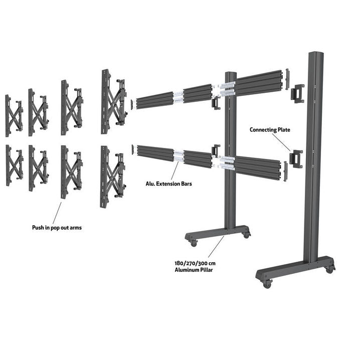 Multibrackets Accessorio Montaggio Monitor Alluminio Serie Pro Set 4 Barre