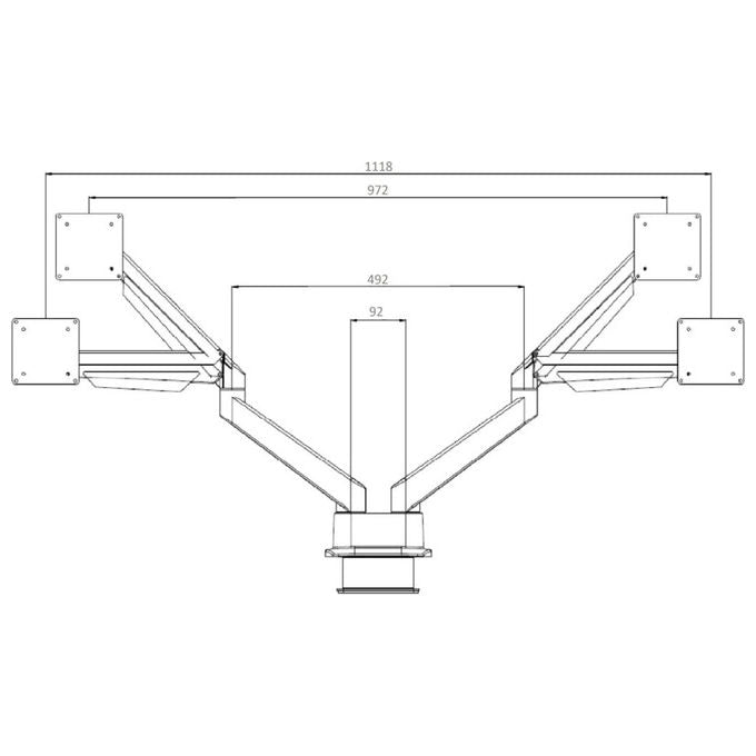 Multibrackets, Supporto TV da Scrivania, 32'', Nero, Doppio Monitor