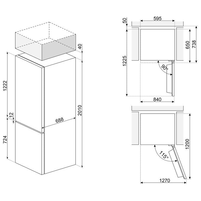 Smeg MBV45XDNMC Frigorifero Combinato 443 L 2010 cm Classe C 35 dB Inox look antimpronta (60x60x85 cm) colore Inox Look