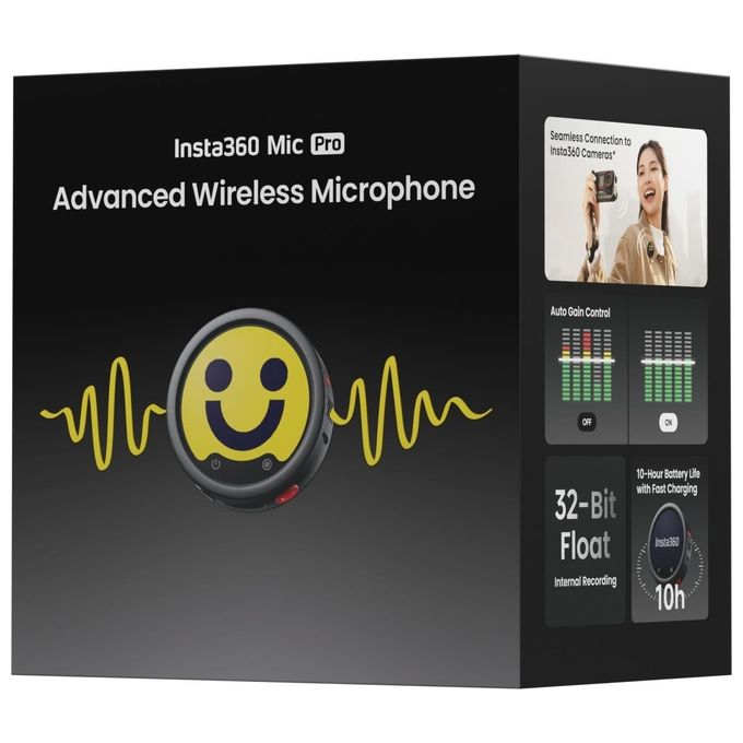 Insta360 MC110 Mic Pro Transmitter Registrazione 32bit Float E-Ink Colore Grafite Nero