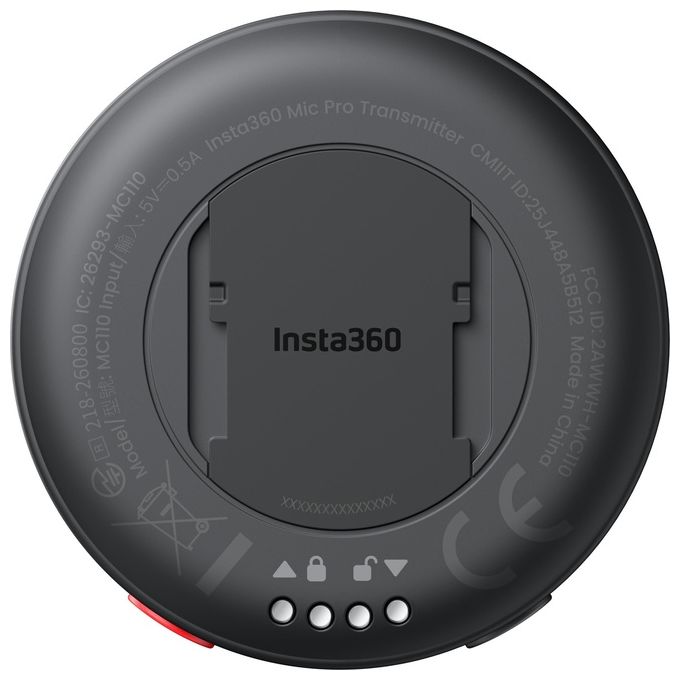 Insta360 MC110 Mic Pro Transmitter Registrazione 32bit Float E-Ink Colore Grafite Nero