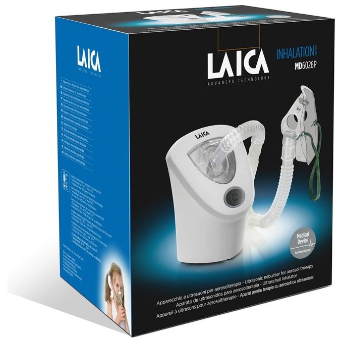 Laica MD6026P Aerosol a Ultrasuoni Portatile per Adulti e Bambini 0,4 ml-min 40 dB colore Bianco