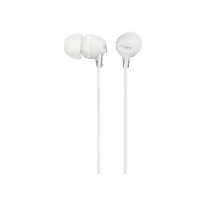 Sony MDR-EX15LP Cuffie Intrauricolari Leggere con Driver 9 mm e Auricolari in Silicone Jack 3,5mm Bianco