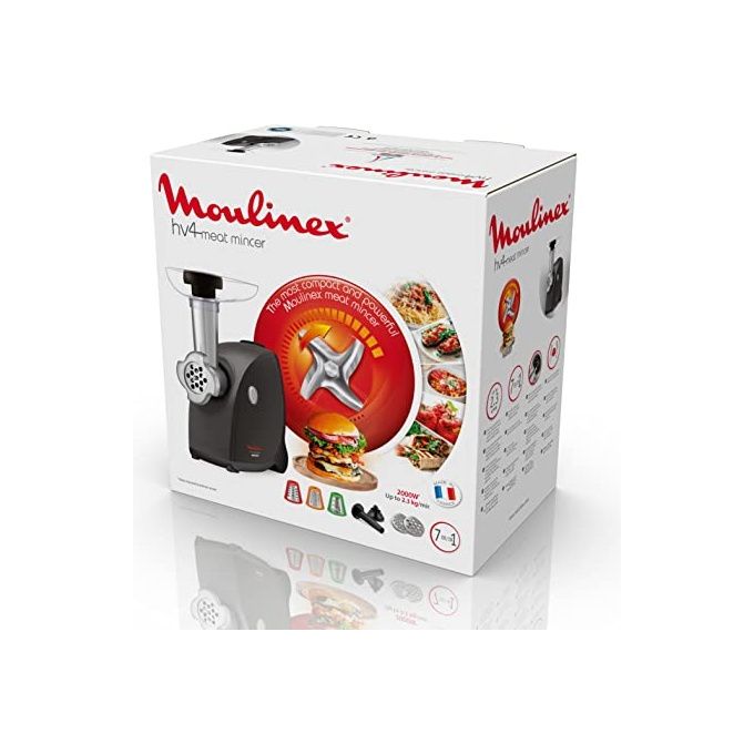 Moulinex ME472832 HV4 Successor Tritacarne 2000 W 2.3 Kg-min Lame Autoaffilanti 3 Accessori colore Nero