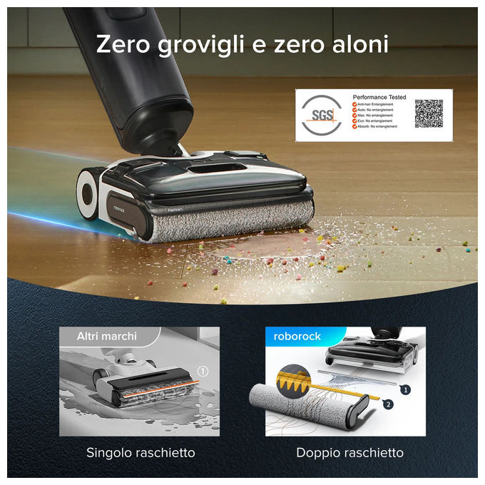Roborock, Aspirapolvere a Secco e Umido F25 Ace Combo, Nero