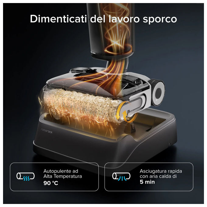 Roborock, Aspirapolvere a Secco e Umido F25 Ace Combo, Nero