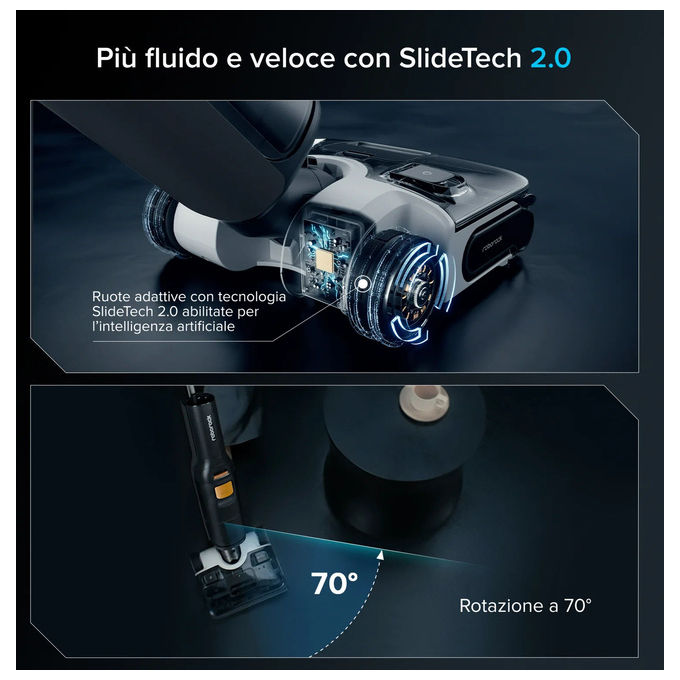 Roborock, Aspirapolvere a Secco e Umido F25 Ace Combo, Nero