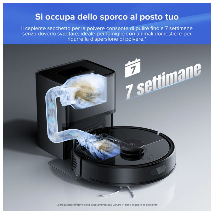 Roborock, Robot Aspirapolvere Q7 TF+ Nero, 10000 Pa, 3 L