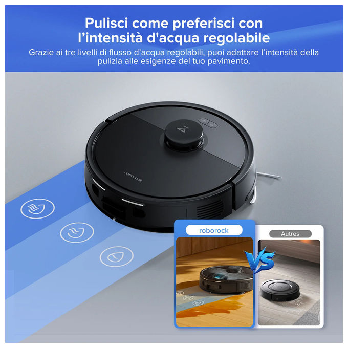 Roborock, Robot Aspirapolvere Q7 TF+ Nero, 10000 Pa, 3 L