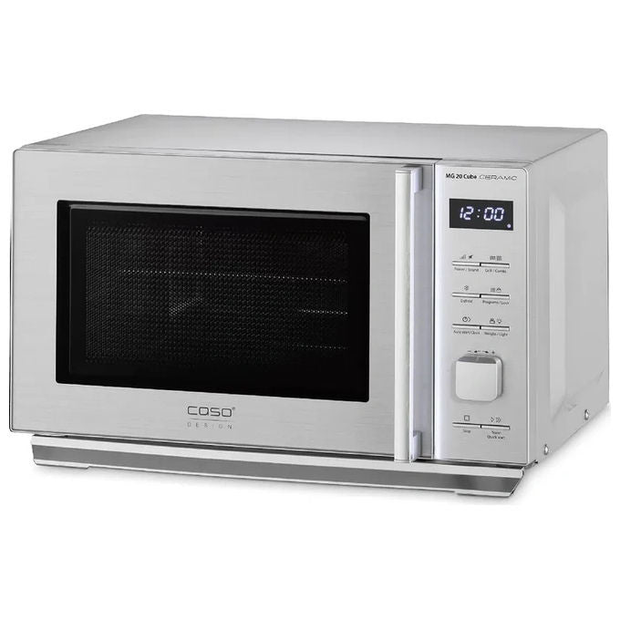Caso 3325 MG 20 Cube Ceramic Forno a microonde con Grill 20 L 800 W 13 Programmi Blocco Bambini colore Argento