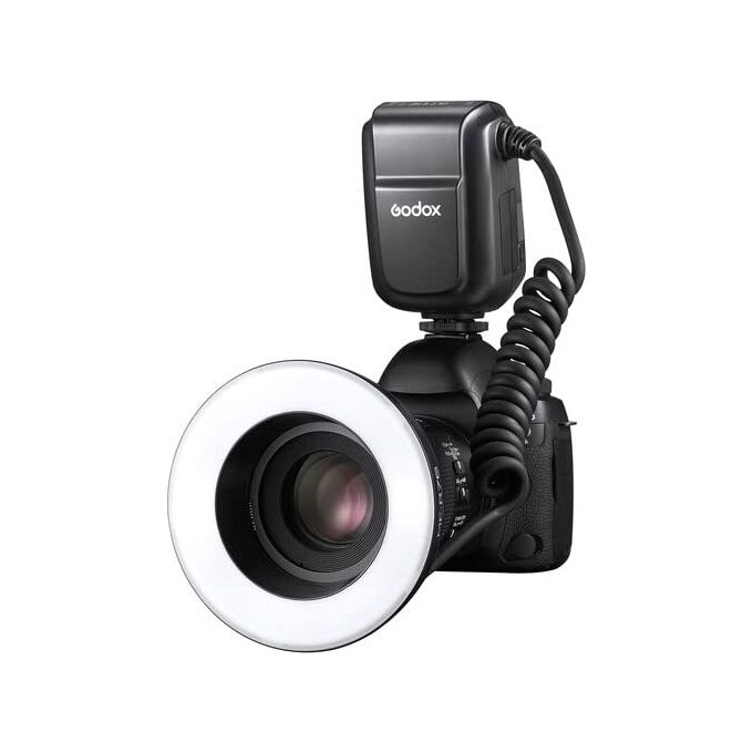 GODOX MF-R76 Flash Macro Anulare Potenza Regolabile da 1-1 a 1-128 Custodia Inclusa colore Nero