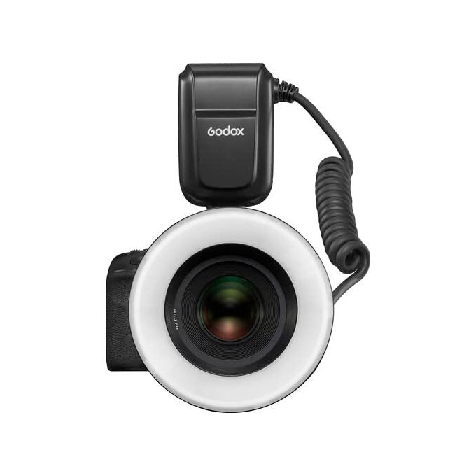 GODOX MF-R76 Flash Macro Anulare Potenza Regolabile da 1-1 a 1-128 Custodia Inclusa colore Nero