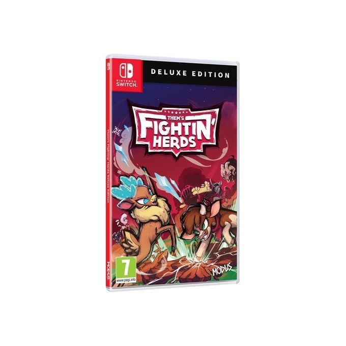Modus 104491 Them's Fightin' Herds Deluxe Edition Gioco di Combattimento 2D per Nintendo Switch con Personaggi Animali e Netcode GGPO colore Nero