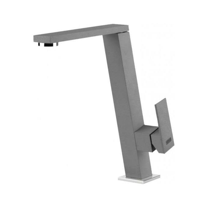 Elleci Blade MGKBLA48 - Miscelatore da cucina Mono Splitcomando, da incasso, Granitek, canna girevole inclinata, 25,1 cm, Grigio Cemento