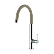Elleci Dove MGKDOV43 - Miscelatore da cucina Mono Splitcomando, da incasso, Granitek, canna girevole, 41,5 cm, Acciaio-Tortora