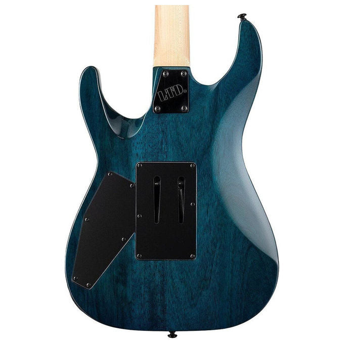 ESP LTD MH-203QM M Series Chitarra Elettrica Superstrat Corpo Mogano Tavola Acero Flammato Floyd Rose HSS colore See Thru Blue