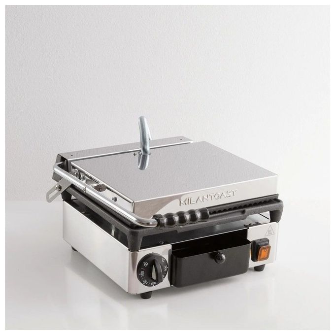 Milantoast 016000TEC Piastra in Ghisa Superficie Rigata 1730 W Temperatura Regolabile 0-300 °C colore Inox