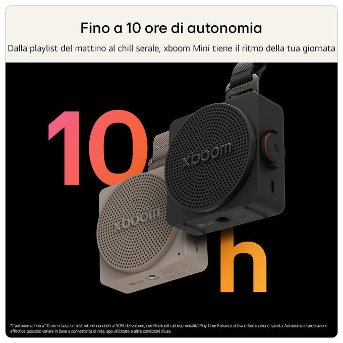 LG MINI.AEUTLBK xboom Mini Speaker Bluetooth Portatile 5 W Autonomia 10 h IP67 USB-C colore Nero