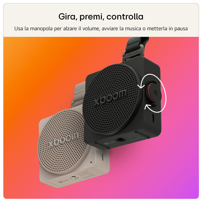 LG MINI.AEUTLBK xboom Mini Speaker Bluetooth Portatile 5 W Autonomia 10 h IP67 USB-C colore Nero