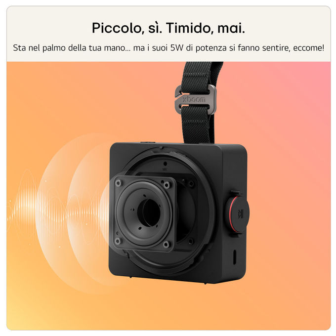 LG MINI.AEUTLBK xboom Mini Speaker Bluetooth Portatile 5 W Autonomia 10 h IP67 USB-C colore Nero