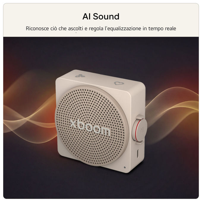 LG MINI.AEUTLBK xboom Mini Speaker Bluetooth Portatile 5 W Autonomia 10 h IP67 USB-C colore Nero