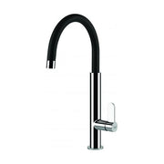 Elleci Dove MKKDOV86 - Miscelatore da cucina Mono Splitcomando, da incasso, Acciaio-Nero, canna girevole, 41,5 cm, Acciaio-Nero