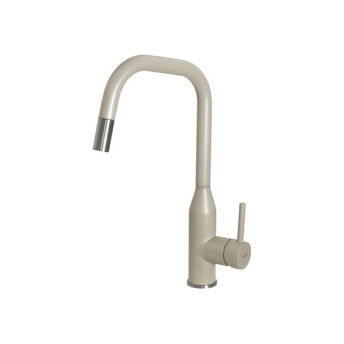 Elleci MKKDRP95 Dora Plus Miscelatore da cucina da incasso monocomando Keratek canna girevole doccetta estraibile 38 cm colore Champagne