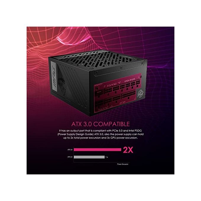 MSI MPG A1000G PCIE5 Alimentatore PC ATX 1000W 80 PLUS Gold Fully Modular PCIe 5.0 ATX 3.0 colore Nero