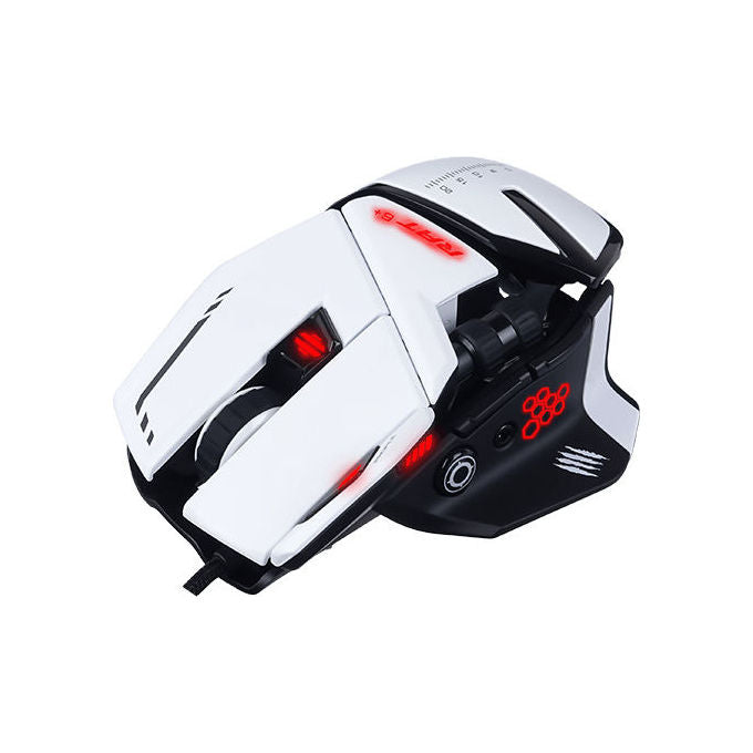 Mad Catz MR04DCINWH000-0 R.A.T. 6+ Mouse Gaming 12000 DPI RGB 11 tasti colore Bianco