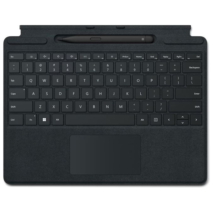 Microsoft 8X8-00150 Tastiera Signature per Surface Pro con Slim Pen 2 Alcantara Touchpad Retroilluminata compatibile Surface Pro 8 9 10 colore Nero