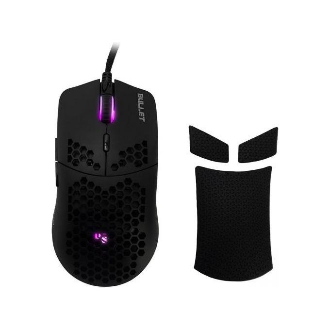 Noua MS0421SR-B20K10B Bullet Mouse Gaming Sensore Pixart 3360 Fino a 24000 DPI 7 Pulsanti Programmabili Guscio a Nido d'Ape Ultra-Leggero Skin Silicone Inclusa colore Nero