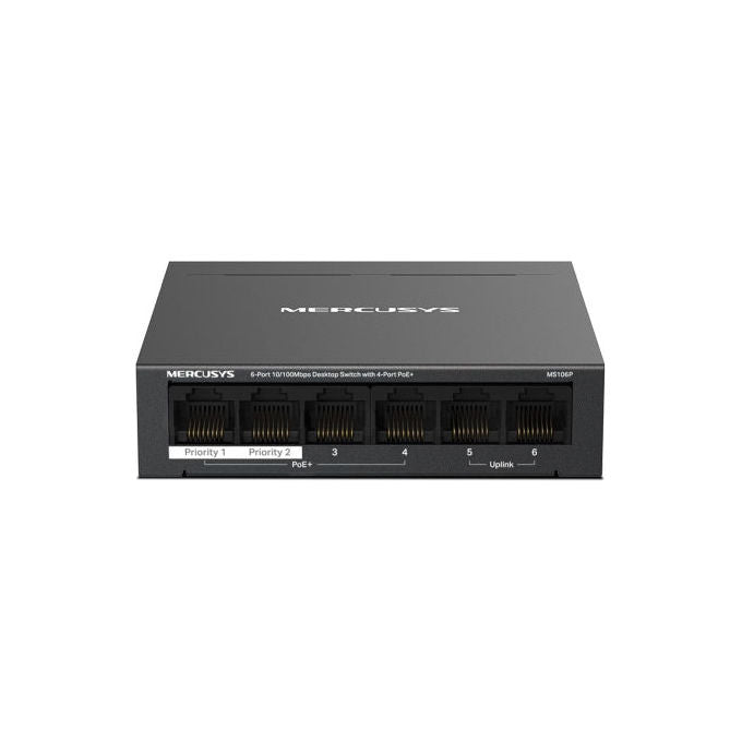 Mercusys Switch Desktop 6 Porte 4 Porte PoE+ 10-100 Mbps