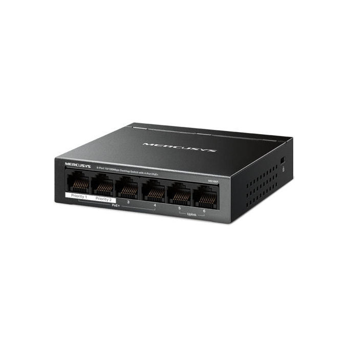 Mercusys Switch Desktop 6 Porte 4 Porte PoE+ 10-100 Mbps