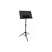 QUIK LOK MS-331 Leggio Orchestra in Acciaio con Piano Traforato Altezza Regolabile 75-129 cm Treppiede Robusto colore Nero