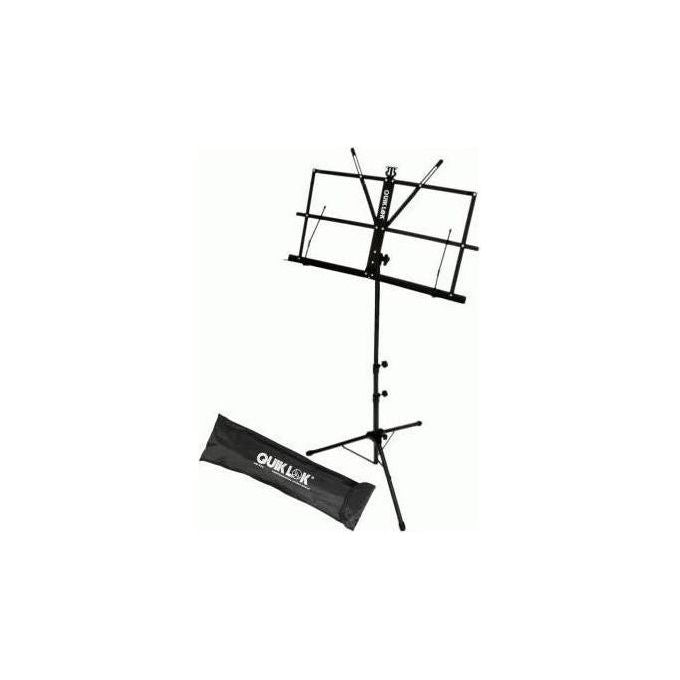 Quik Lok MS-335 Leggio Musicale Richiudibile Altezza Regolabile 52 131 cm Piano 51x30 cm 1.5 Kg Borsa in Nylon Inclusa colore Nero