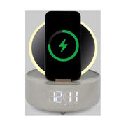 Dudu'u MU-000 Make Up Specchio LED con Luce Dimmerabile Ricarica Wireless Qi Cassa Bluetooth Orologio Digitale colore Grigio