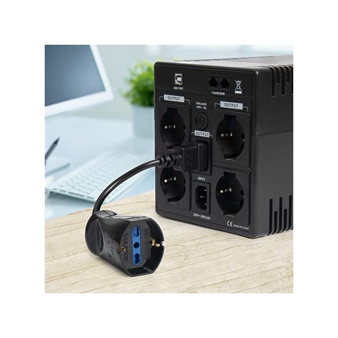Vultech Cavo Adattatore di Alimentazione Iec14 Maschio a Presa Bipasso-Schuko