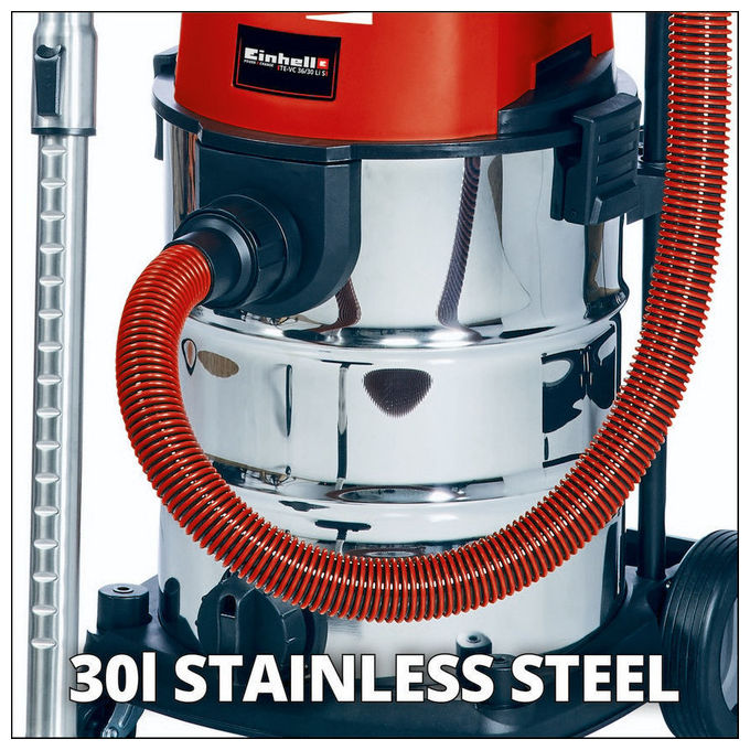 Einhell Bidone Aspira Solidi E Liquidi A Batteria Te-Vc 36-30 Li (Batteria Non Inclusa)
