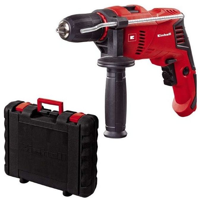 Einhell TE-ID 500 E Trapano a Percussione 550W 3000 rpm Mandrino Senza Chiave Foratura Legno 25mm Acciaio 8mm colore Rosso