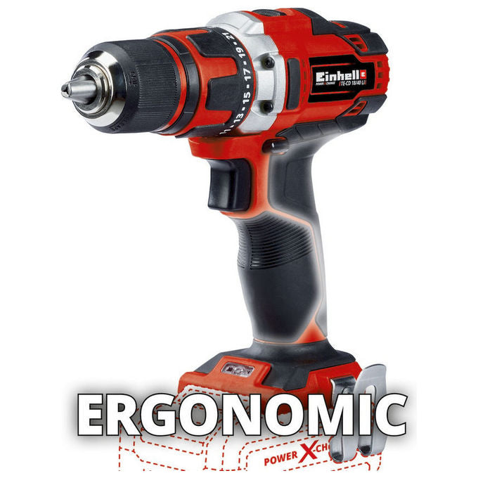 Einhell TE-CD 18-40 LI-SOLO Trapano Avvitatore a Batteria 18V 40 Nm 13 mm 2 velocita' senza batteria colore Nero