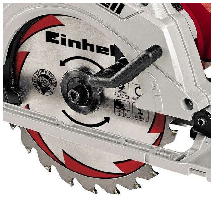 Einhell 4331010 TE-CS 165 Sega circolare manuale 1200 W 165 mm 5500 giri-min con guida parallela e adattatore aspirazione polvere colore Grigio