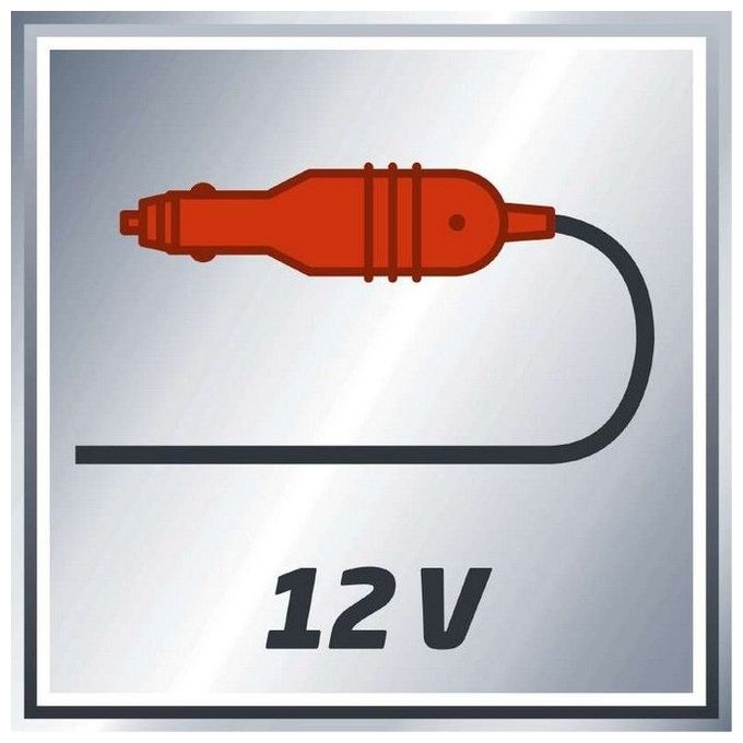 Einhell Mini Compressore Portatile CC-AC 12V Gonfiatore Maneggevole per Auto Moto e Biciclette con Manometro e Adattatori Inclusi