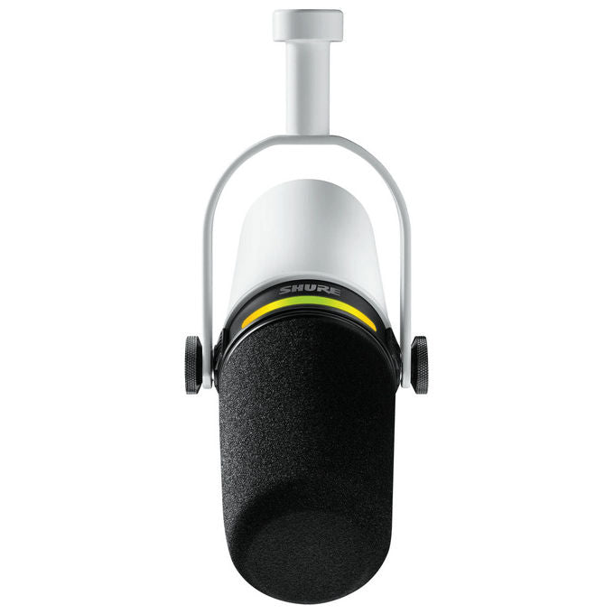 Shure MV7+ White Microfono Dinamico Cardioide con Connessione USB-C e XLR Auto Level Denoiser Digital Popper Stopper colore Bianco
