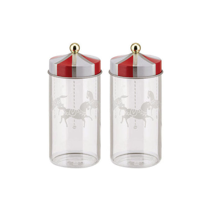 Alessi MW68S2 Circus Barattolo per spezie 0.15 L in vetro con coperchio rimovibile colore Multicolore Trasparente