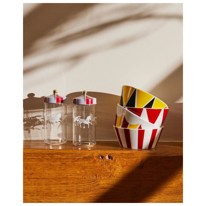 Alessi MW68S2 Circus Barattolo per spezie 0.15 L in vetro con coperchio rimovibile colore Multicolore Trasparente