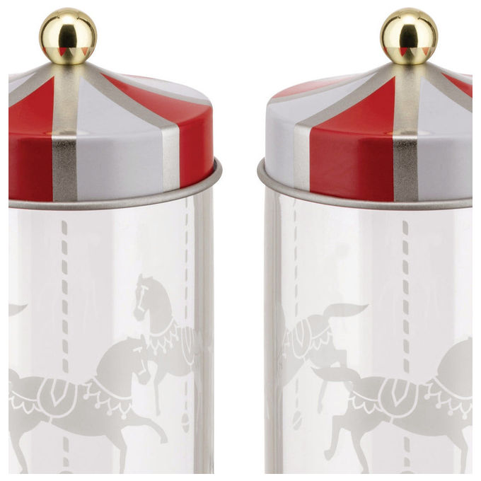 Alessi MW68S2 Circus Barattolo per spezie 0.15 L in vetro con coperchio rimovibile colore Multicolore Trasparente